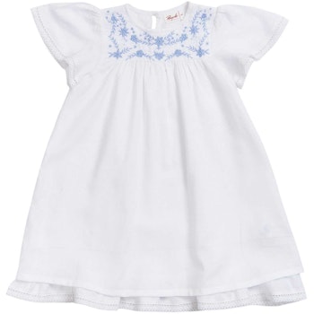Edles Dobby Baby Kleid kurzarm in weiss