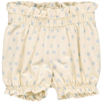 Leichte Pumphose Shorts cremeweiß hellblau gepunktet
