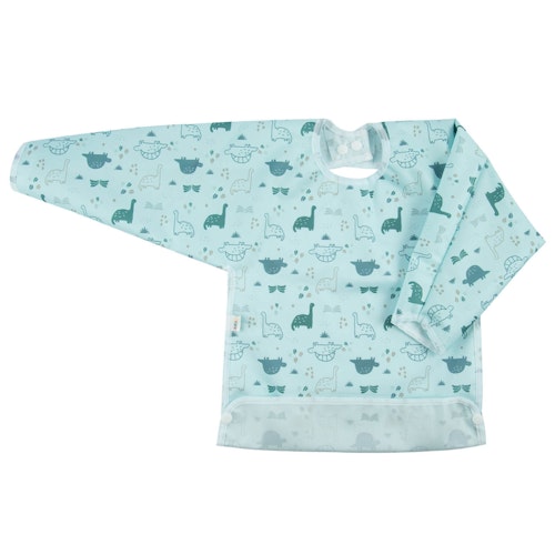Langarmlätzchen Dino hellblau, 1-3 Jahre