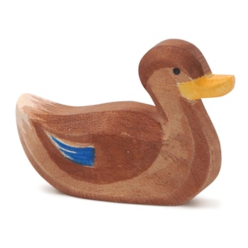 Ente schwimmend Holzfigur 4 cm