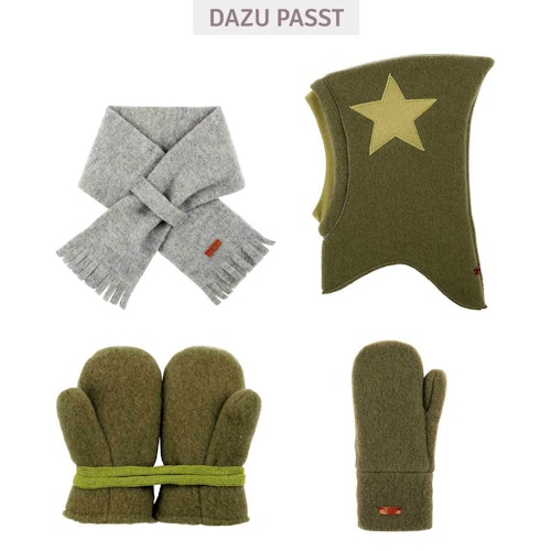 Woll Schlupfmütze Stern-Aufnäher