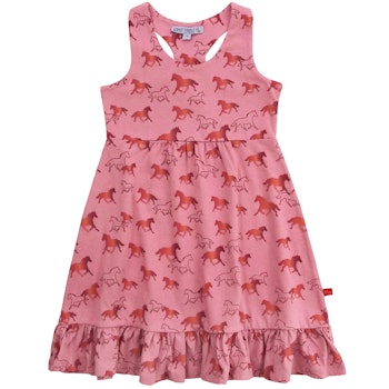 Kleid ohne Arm Pferde-Druck rosa