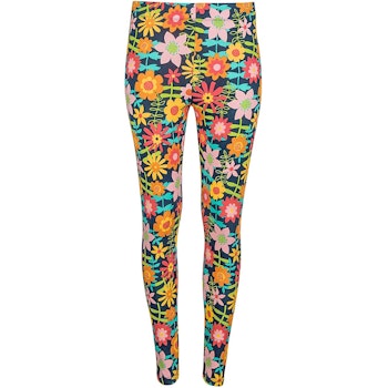 Damen Leggings Blumen indigo