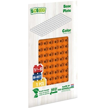 Bauplatte für Stecksteine – Basisplatte orange 12,5x25 cm