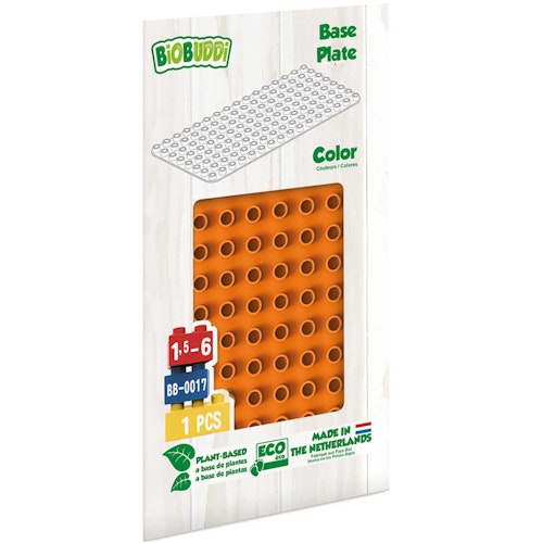 Bauplatte für Stecksteine – Basisplatte orange 12,5x25 cm
