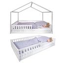 Vorschaubild Montessori Bett 140x200 - Bodenbett mit Rausfallschutz