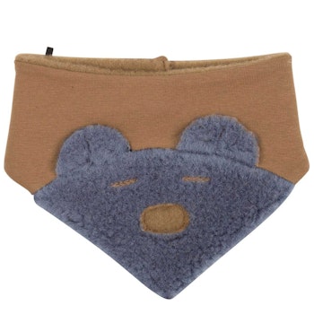 Warmes Dreiecktuch Bär blau braun