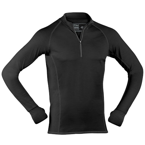 Herren Wolle Seide Zip-Shirt langarm
