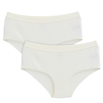 Doppelpack Damen Slips weiss uni