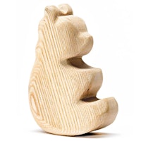 Holzfigur natur Schaukelbär 9,5 cm hoch