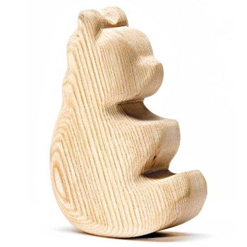 Holzfigur natur Schaukelbär 9,5 cm hoch