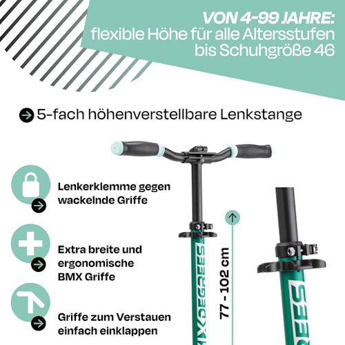 Alu Scooter ab 6 Jahre 35-100kg 205mm-Rädern mint