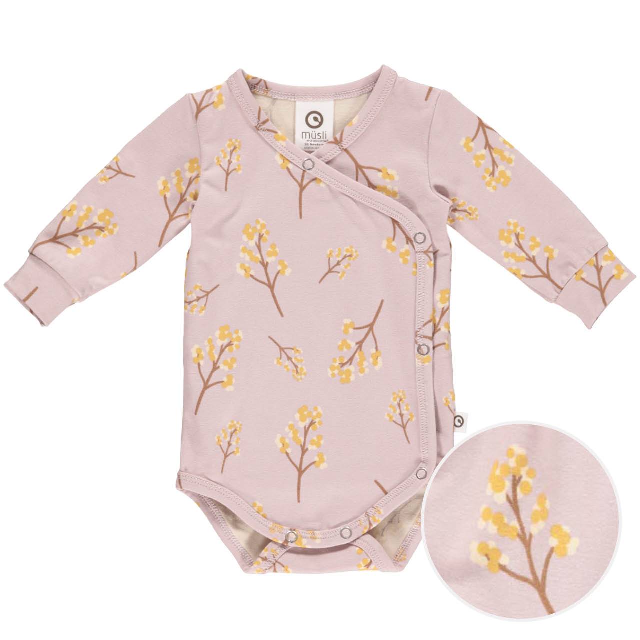 Bequemer Wickelbody langarm Blümchen