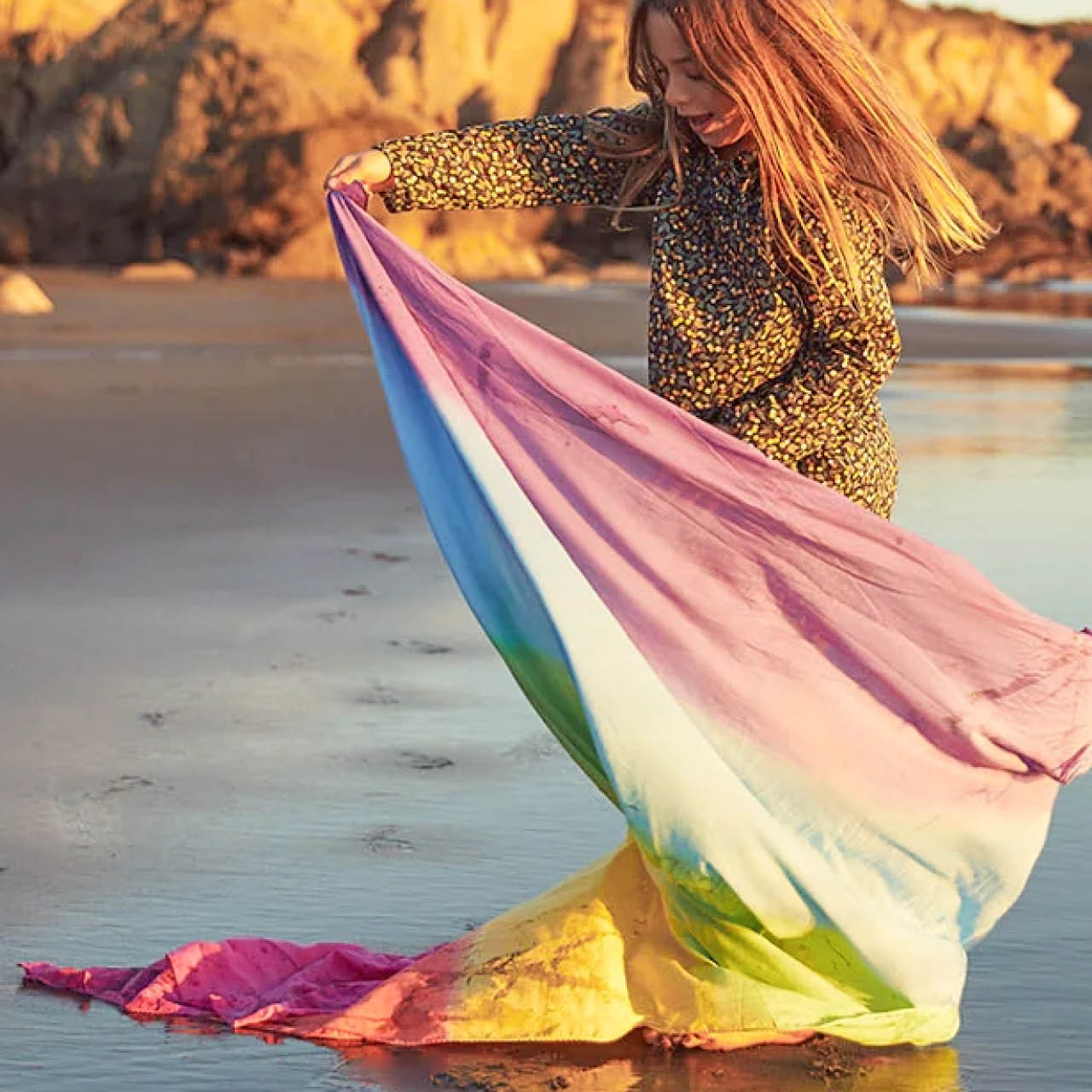 Großes Regenbogen Spieltuch Baumwolle 107x183