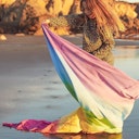 Vorschaubild Großes Regenbogen Spieltuch Baumwolle 107x183