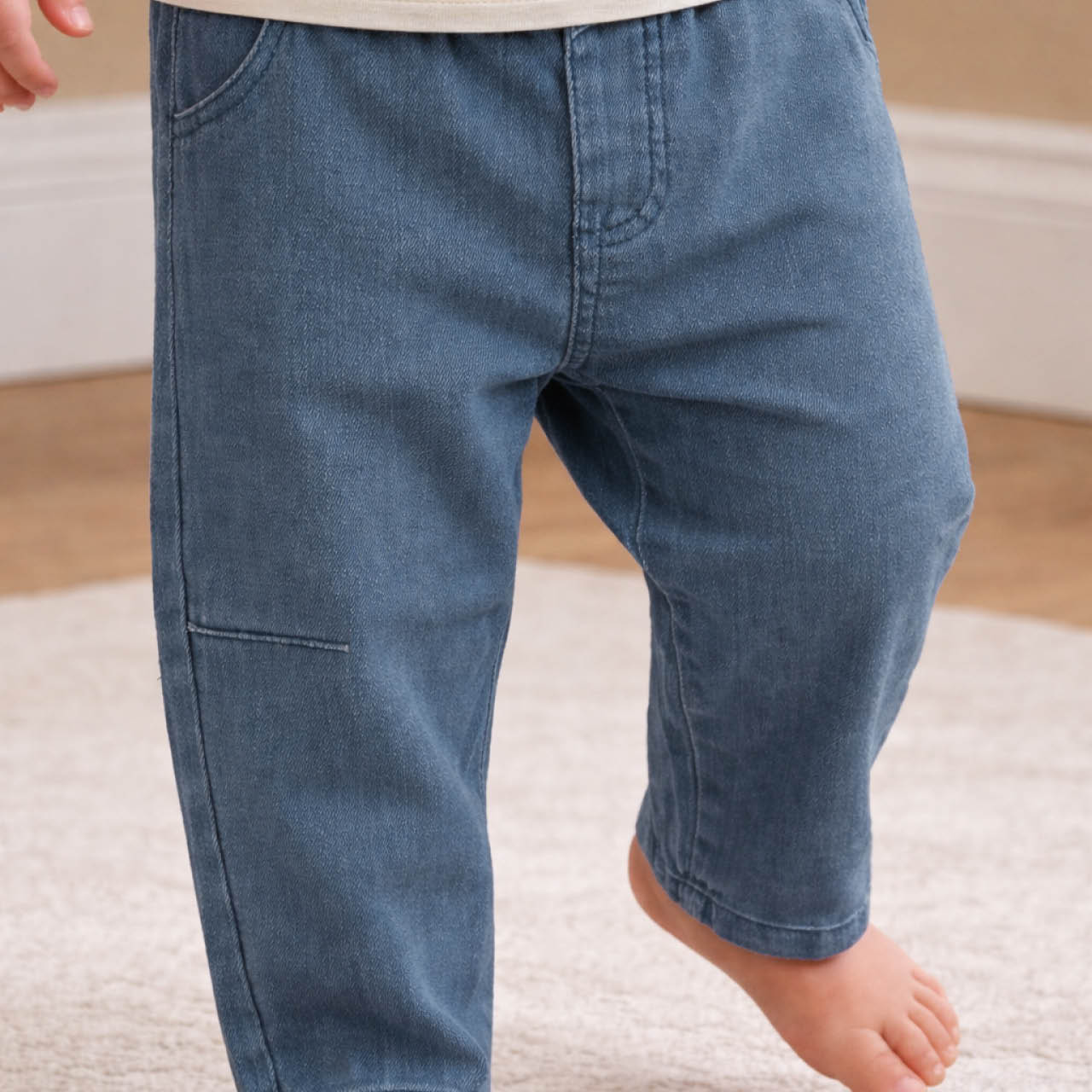 Lässige Twill Cargohose dunkelblau