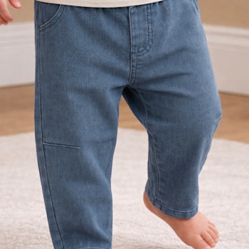 Lässige Twill Cargohose dunkelblau