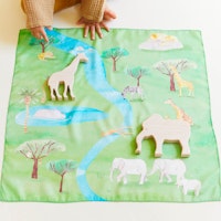 Spieltuch Seide Safari 53 x 53 cm