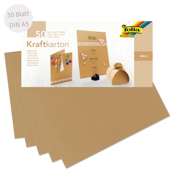 Kraftkarton DIN A5 50 Blatt beige