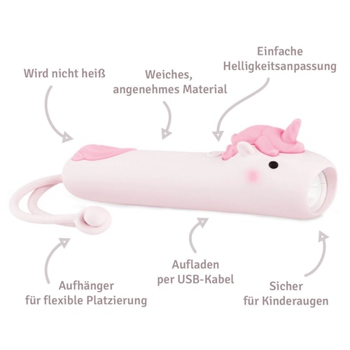 LED Taschenlampe mit Akku Einhorn