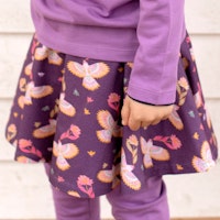 Elastischer Tellerock Vogel-Druck