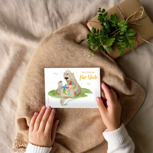 Nachhaltige Geschenkkarte Otter
