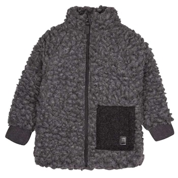Wolle Plüsch-Jacke schiefergrau