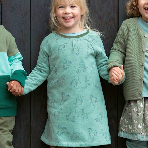 Feder-Druck Flatterkleid Sweat