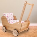 Vorschaubild Klassischer Puppenwagen Vollholz Schmetterling 53 cm