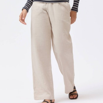 Luftige Damen Musselin Hose sandbeige