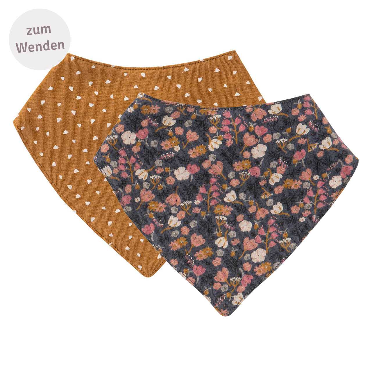 Wende Dreiecktuch Winterblumen schiefergrau