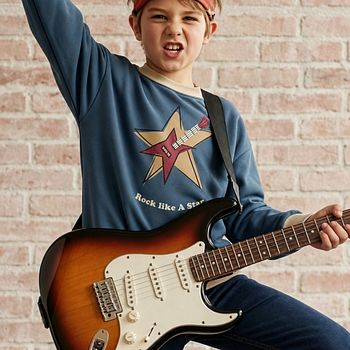 Sweatshirt Gitarre blau