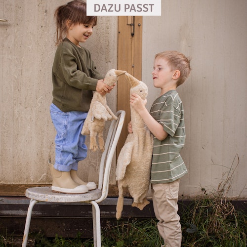 Gans klein Traubenkern Kuscheltier Wärmekissen leinen