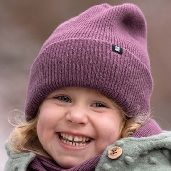 Onesize Kinder Erwachsenen Beanie Merino-Kaschmir pflaume