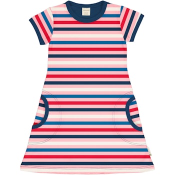 Rosa Ringel Kleid kurzarm