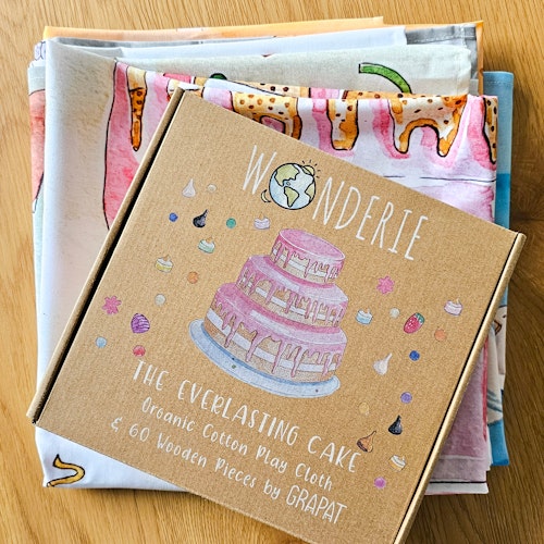 Spieltuch Bio-Baumwolle Kuchen + Deko von Grapat