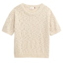 Vorschaubild Damen Rippstrick-Pullover kurzarm beige