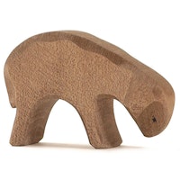 Schaf braun fressend  holzfigur 6 cm hoch