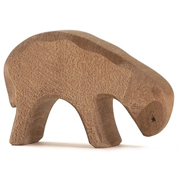 Schaf braun fressend  holzfigur 6 cm hoch