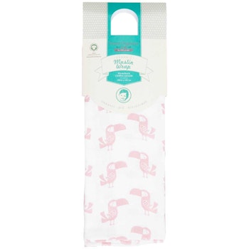 Pucktuch Musselin Tukan rosa 120x120 cm