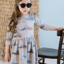 Vorschaubild Hochwertiges Mädchen Kleid langarm