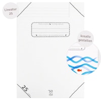 Schulheft Lineatur 25 mit weißem Rand DIN A4 ab Klasse 4