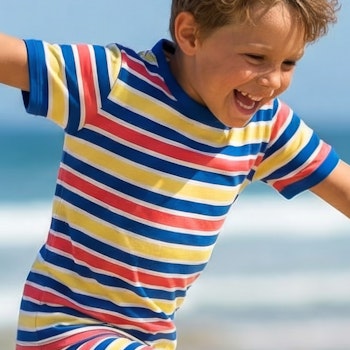 Blau gestreiftes Shirt kurzarm