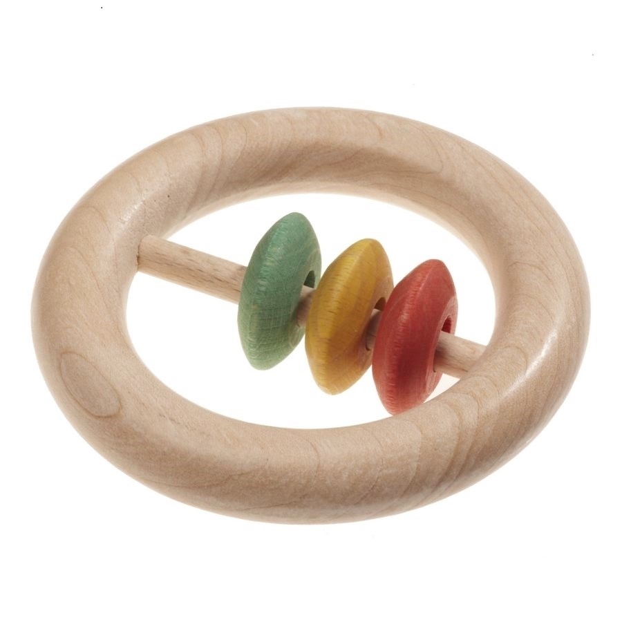 Scheibenklapper Rassel ab 3 Monaten - Bio - pflanzl. gefärbt