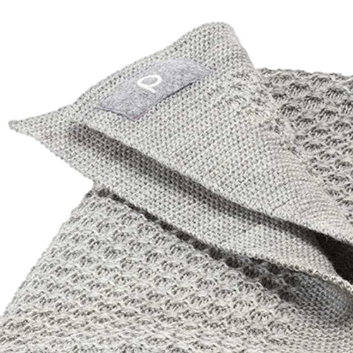 Kuschelige Waben Strickdecke Wolle 80x100 cm grau