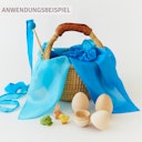 Vorschaubild Spieltuch Seide Glockenblumen-blau mittel 89 x 89 cm