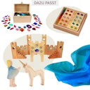 Vorschaubild Spieltuch Seide Ozean-blau mittel 89 x 89 cm