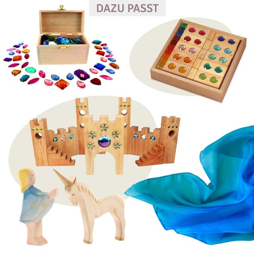 Spieltuch Seide Ozean-blau mittel 89 x 89 cm