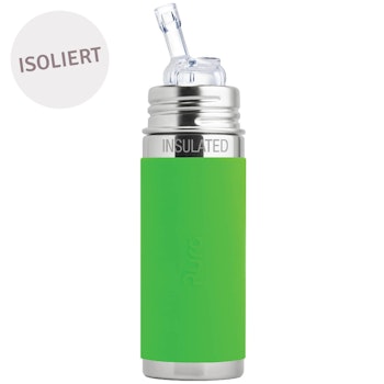 Isolierte Trinkhalm Flasche ab 12 M - open end grün