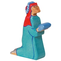 Holztiger Balthasar kniend Holzfigur